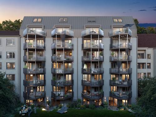 attraktive Fassade, Basel Kleinhüningeranlage